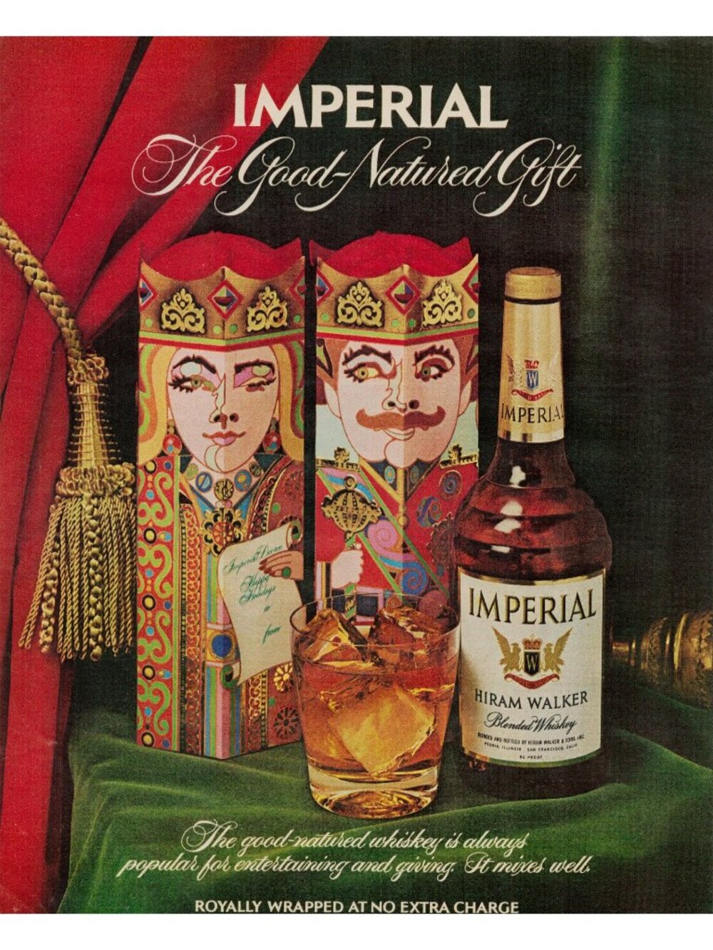 1972 Imperial Hiram Walker Blended Whiskey Vintage Print Ad (L1)